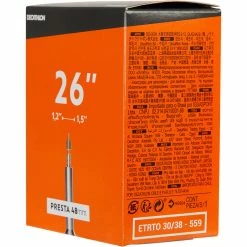 Btwin, 26" X 1.2-1.5" 48mm Presta Valve Inner Tube City Biking