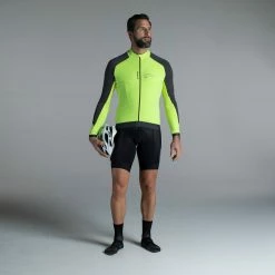 Btwin Men's Cycling Long Sleeved Jersey RoadC 900 Yellow