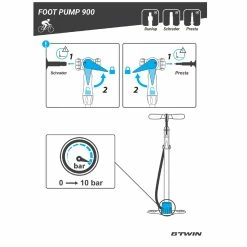 Riverside City Biking Btwin 900, Foot Pump