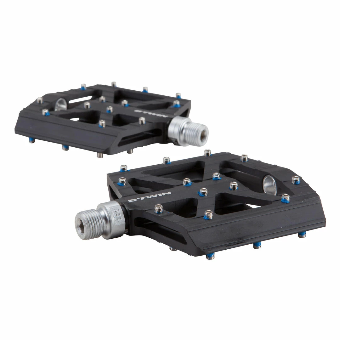 New 👍 Rockrider Flat Aluminum Mountain Bike Pedals 🎉 1 Rockrider Flat Aluminum Mountain Bike Pedals
