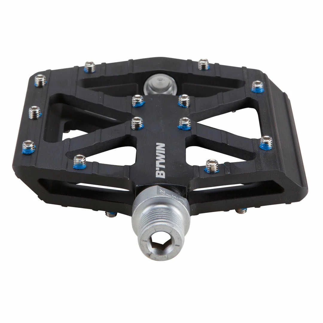 New 👍 Rockrider Flat Aluminum Mountain Bike Pedals 🎉 4 Rockrider Flat Aluminum Mountain Bike Pedals