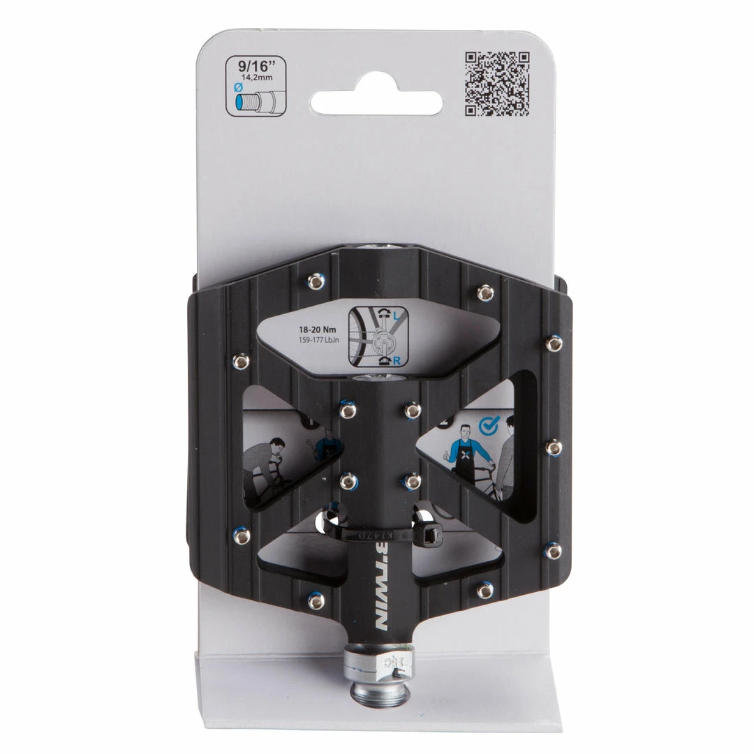 New 👍 Rockrider Flat Aluminum Mountain Bike Pedals 🎉 12 Rockrider Flat Aluminum Mountain Bike Pedals