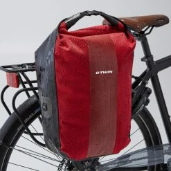 Road & Gravel Biking Elops 500, 20 L Waterproof Pannier Rack Bike Bag