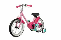 Road & Gravel Biking Btwin Unicorn 500, Girls' Bike With Training Wheels, 14'', Kids' 3'1" To 3'7"