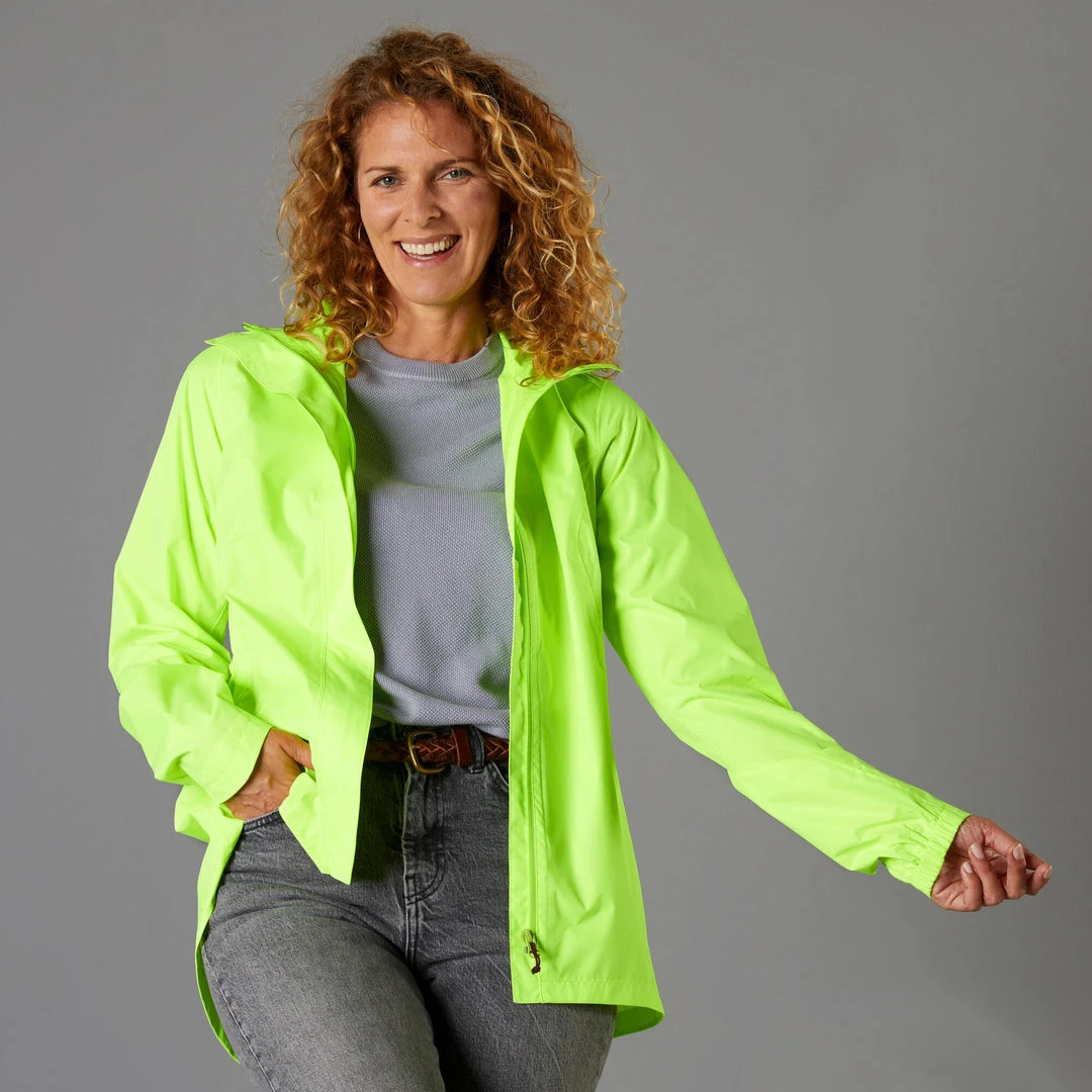 Brand new 👏 Btwin UC100, High Visibility And Waterproof City Bike Rain Jacket, 👩 Women's 😀 1 Btwin UC100, High Visibility And Waterproof City Bike Rain Jacket, Women's