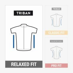 Road & Gravel Biking Triban Essential, Moisture-Wicking Short Sleeved Road Cycling Jersey, Men's