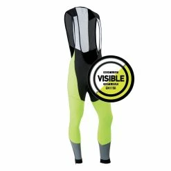 Road & Gravel Biking Triban RC500, EN1150 High Visibility Super Roubaix Warm Cycling Bib Tights, Men's