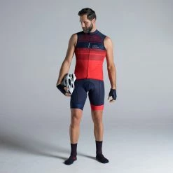 Btwin Cycling Sleeveless Jersey RoadC 900 Red