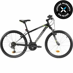 Btwin Kids' Bikes Rockrider ST500, Mountain Bike, 24", Kids 4'5" To 4'11"
