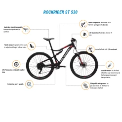 Best Pirce ❤️ Rockrider ST530S, Full Suspension Mountain Bike, 27.5" ✔️ 20 Rockrider ST530S, Full Suspension Mountain Bike, 27.5